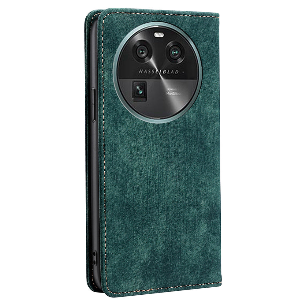 RFID Blocking Shell for Oppo Find X6 PU Leather Stand Wallet Drop-proof Phone Case Flip Cover