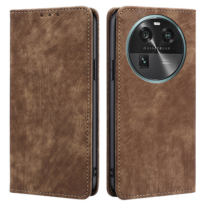 RFID Blocking Shell for Oppo Find X6 PU Leather Stand Wallet Drop-proof Phone Case Flip Cover