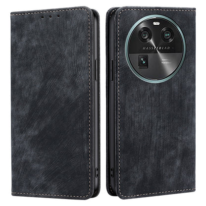 RFID Blocking Shell for Oppo Find X6 PU Leather Stand Wallet Drop-proof Phone Case Flip Cover