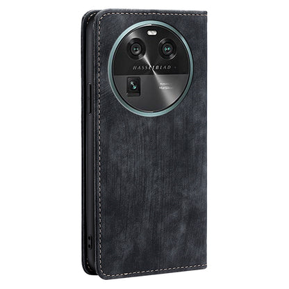 RFID Blocking Shell for Oppo Find X6 PU Leather Stand Wallet Drop-proof Phone Case Flip Cover