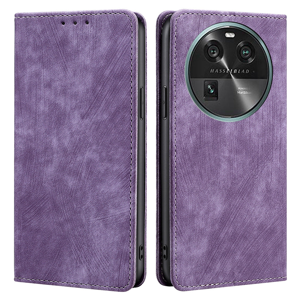 RFID Blocking Shell for Oppo Find X6 PU Leather Stand Wallet Drop-proof Phone Case Flip Cover