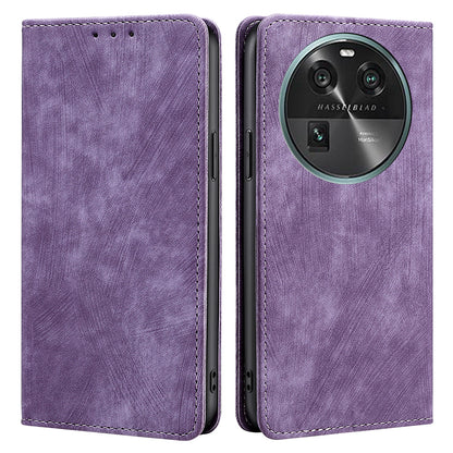 RFID Blocking Shell for Oppo Find X6 PU Leather Stand Wallet Drop-proof Phone Case Flip Cover