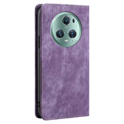 RFID Blocking Shell for Honor Magic5 Pro Fall Protection PU Leather Stand Wallet Phone Case Flip Cover