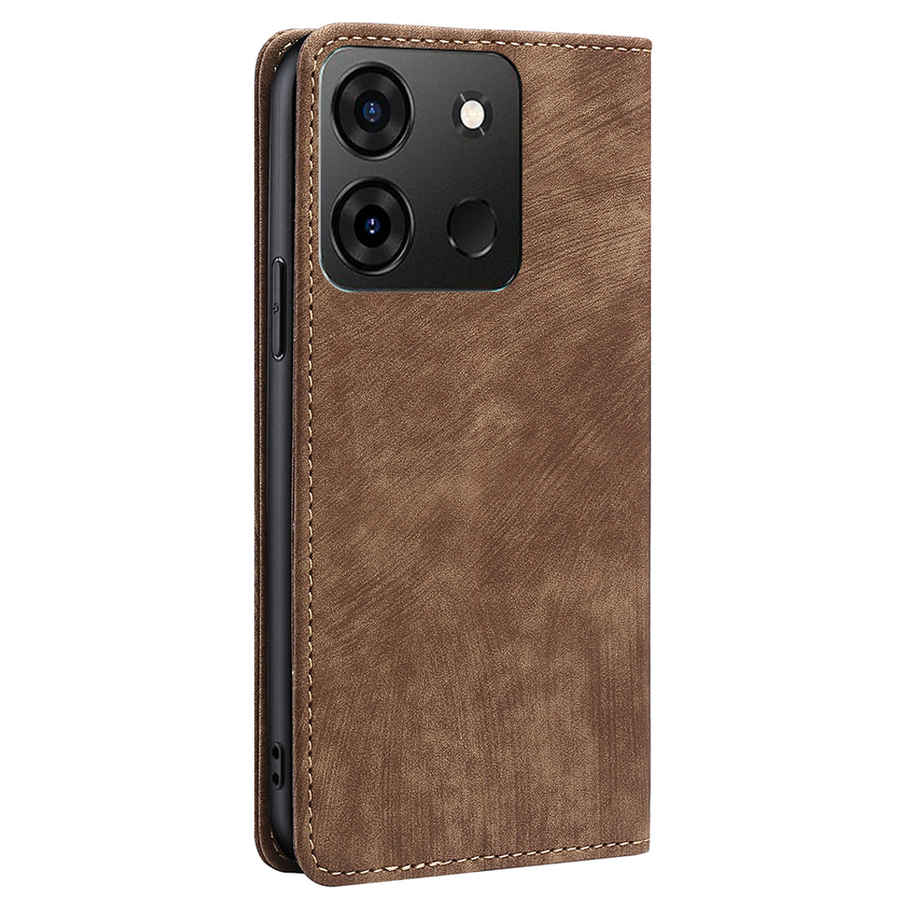 For Infinix Smart 7 4G Phone Cover, PU Leather RFID Blocking Shockproof Case with Stand Wallet