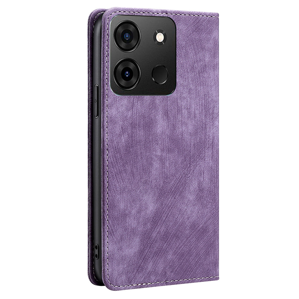 For Infinix Smart 7 4G Phone Cover, PU Leather RFID Blocking Shockproof Case with Stand Wallet