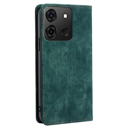 For Infinix Smart 7 4G Phone Cover, PU Leather RFID Blocking Shockproof Case with Stand Wallet