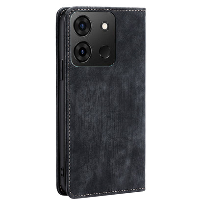 For Infinix Smart 7 4G Phone Cover, PU Leather RFID Blocking Shockproof Case with Stand Wallet