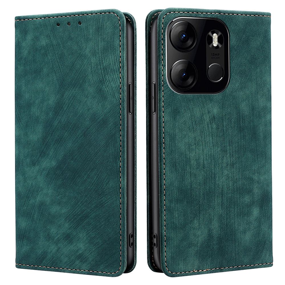 RFID Blocking Cover for Tecno Spark Go 2023 4G Shell with Stand Wallet PU Leather Cellphone Case