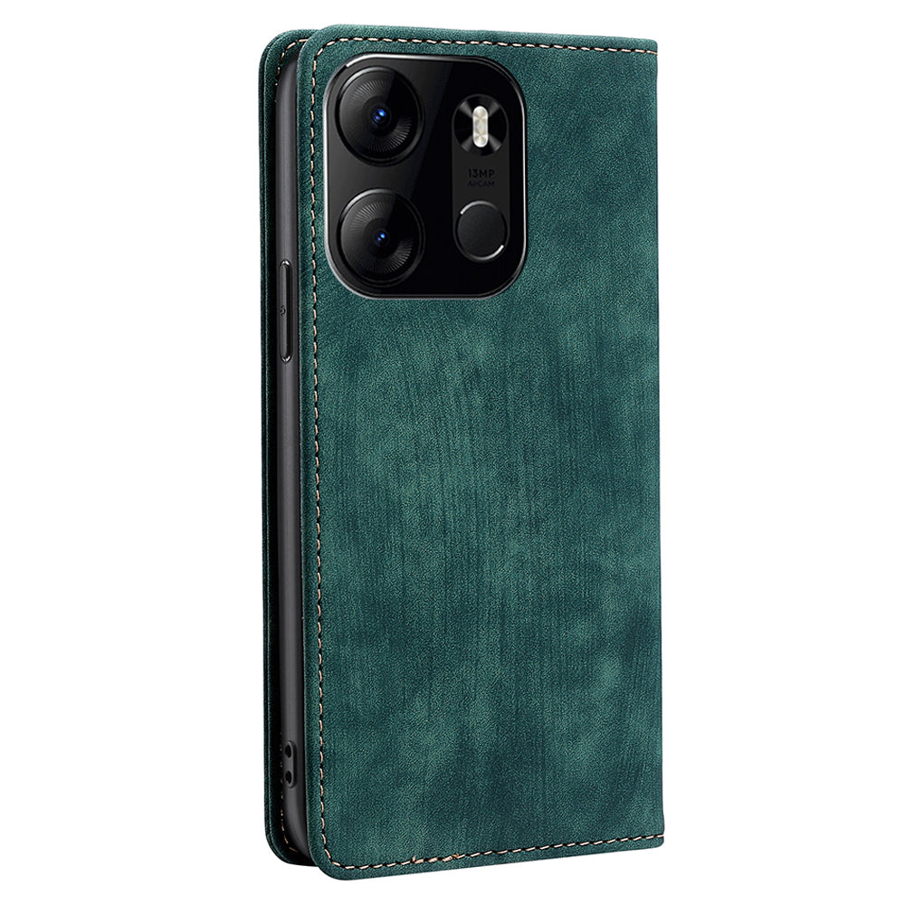 RFID Blocking Cover for Tecno Spark Go 2023 4G Shell with Stand Wallet PU Leather Cellphone Case