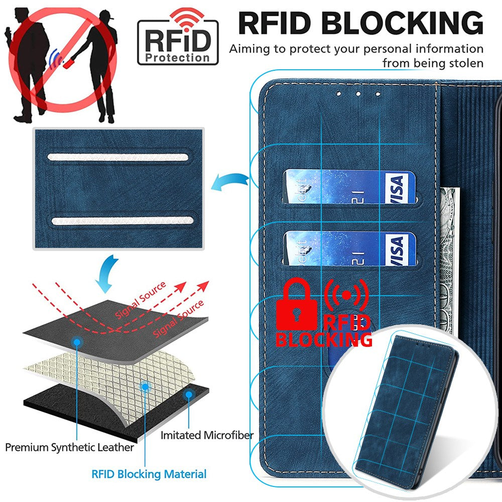 RFID Blocking Cover for Tecno Spark Go 2023 4G Shell with Stand Wallet PU Leather Cellphone Case