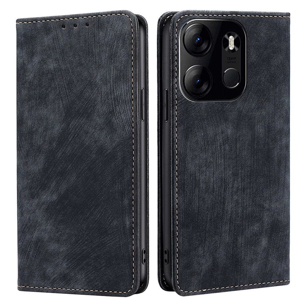 RFID Blocking Cover for Tecno Spark Go 2023 4G Shell with Stand Wallet PU Leather Cellphone Case