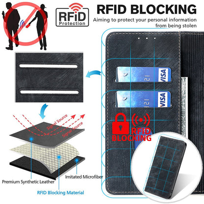 RFID Blocking Cover for Tecno Spark Go 2023 4G Shell with Stand Wallet PU Leather Cellphone Case