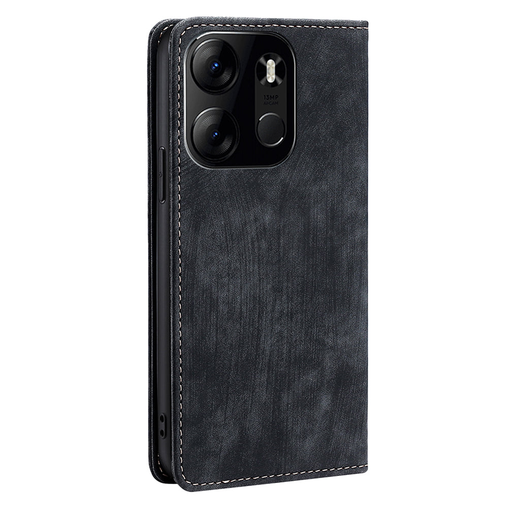 RFID Blocking Cover for Tecno Spark Go 2023 4G Shell with Stand Wallet PU Leather Cellphone Case