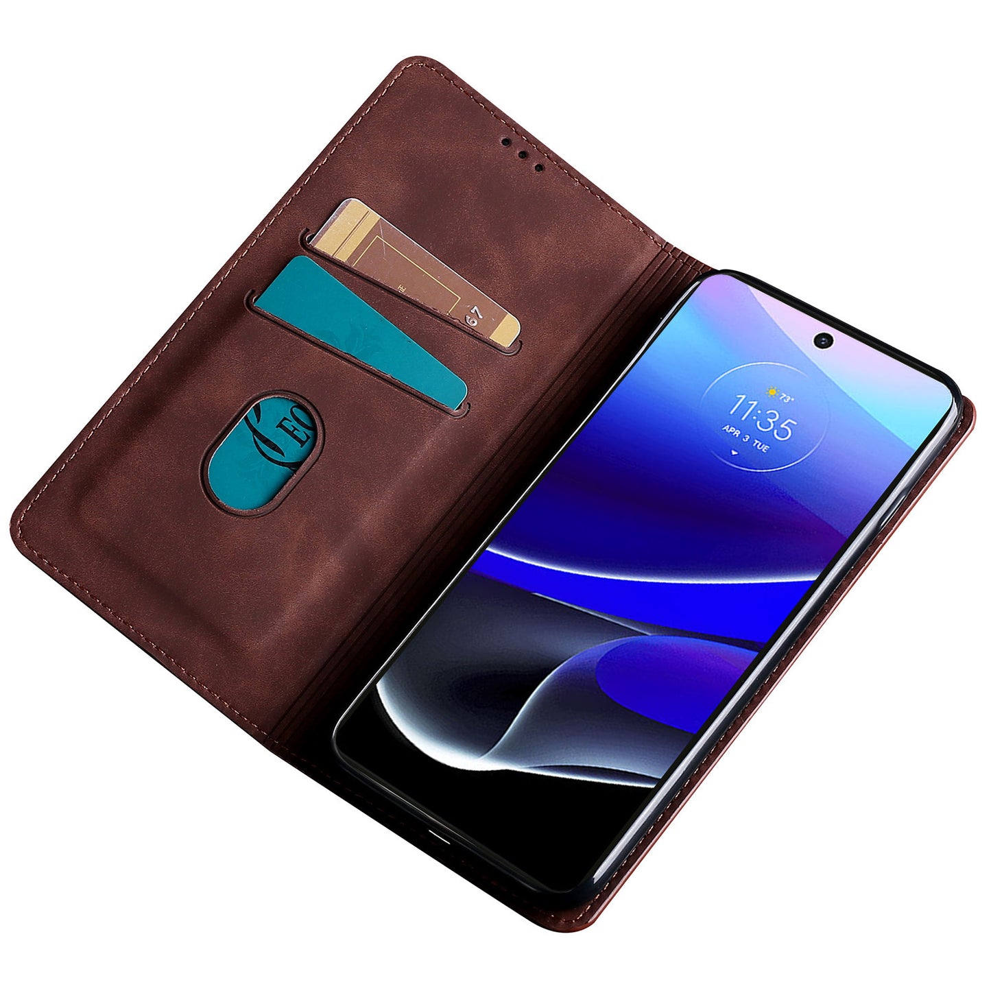 For Motorola Moto G Power 5G Phone Stand Case Skin-touch PU Leather Card Holder Cover
