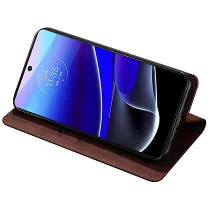 For Motorola Moto G Power 5G Phone Stand Case Skin-touch PU Leather Card Holder Cover