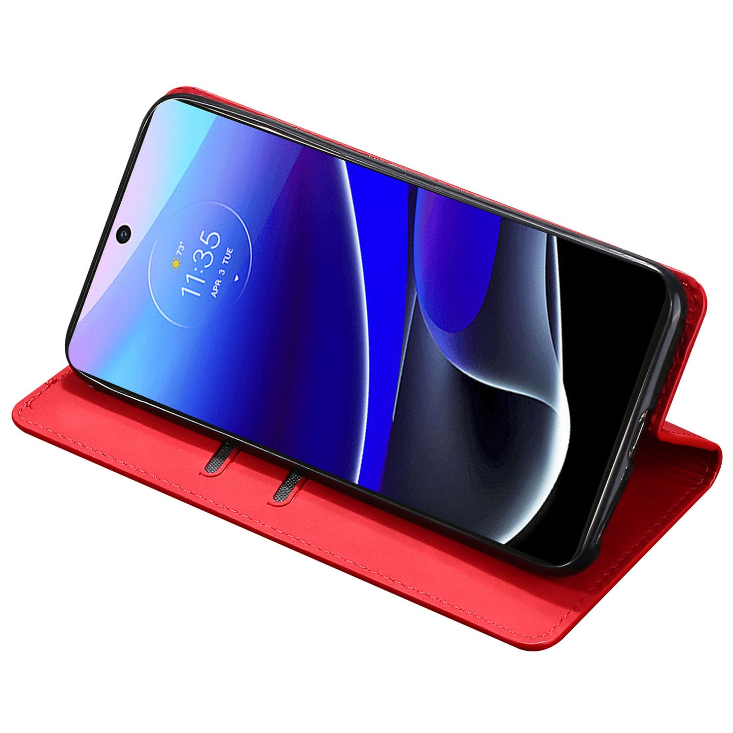 For Motorola Moto G Power 5G Phone Stand Case Skin-touch PU Leather Card Holder Cover