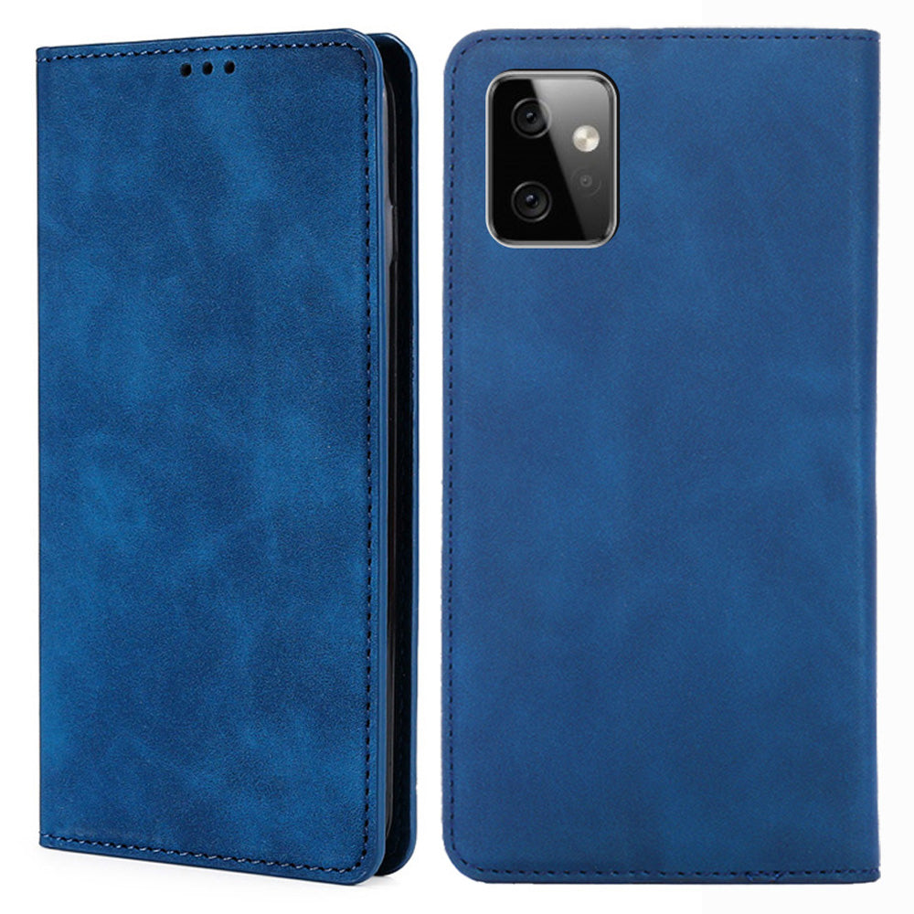 For Motorola Moto G Power 5G Phone Stand Case Skin-touch PU Leather Card Holder Cover