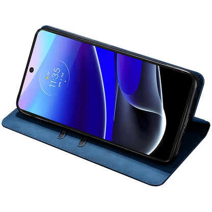 For Motorola Moto G Power 5G Phone Stand Case Skin-touch PU Leather Card Holder Cover