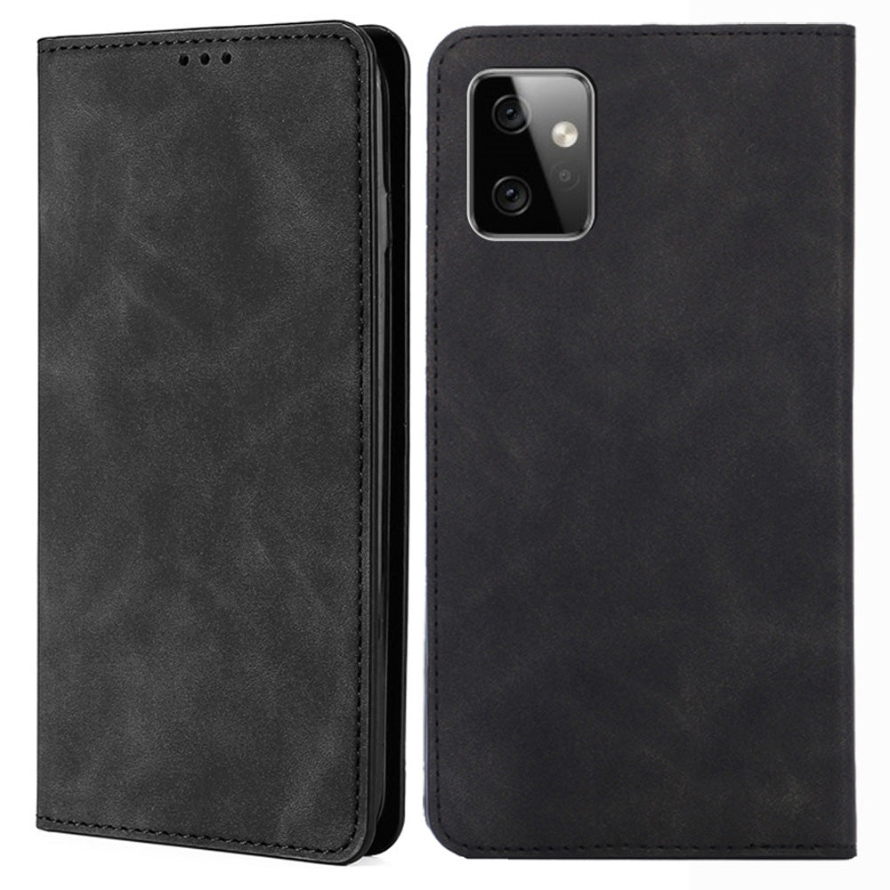 For Motorola Moto G Power 5G Phone Stand Case Skin-touch PU Leather Card Holder Cover