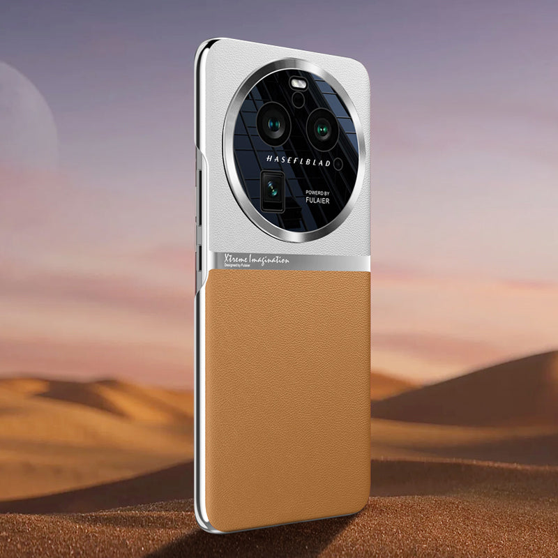 For Oppo Find X6 Pro Shockproof Phone Case PU Leather + PC Defender Shell Back Cover