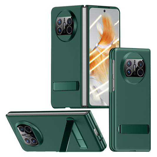 For Huawei Mate X3 5G Kickstand Folding Phone Case Hard PC Phone Cover with Tempered Glass Screen Film