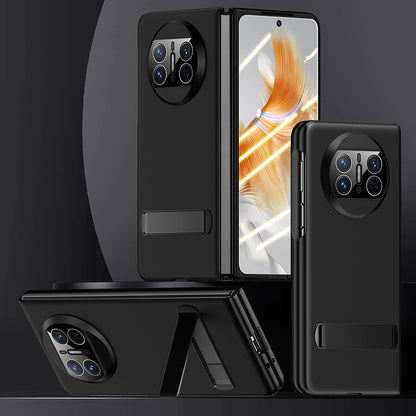 For Huawei Mate X3 5G Kickstand Folding Phone Case Hard PC Phone Cover with Tempered Glass Screen Film