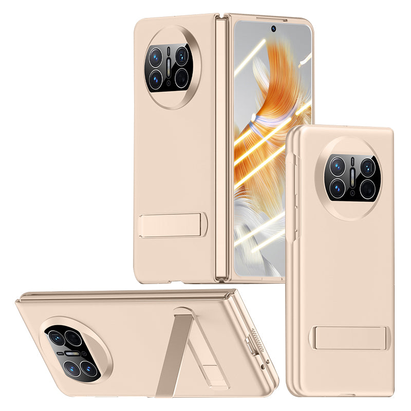 For Huawei Mate X3 5G Kickstand Folding Phone Case Hard PC Phone Cover with Tempered Glass Screen Film