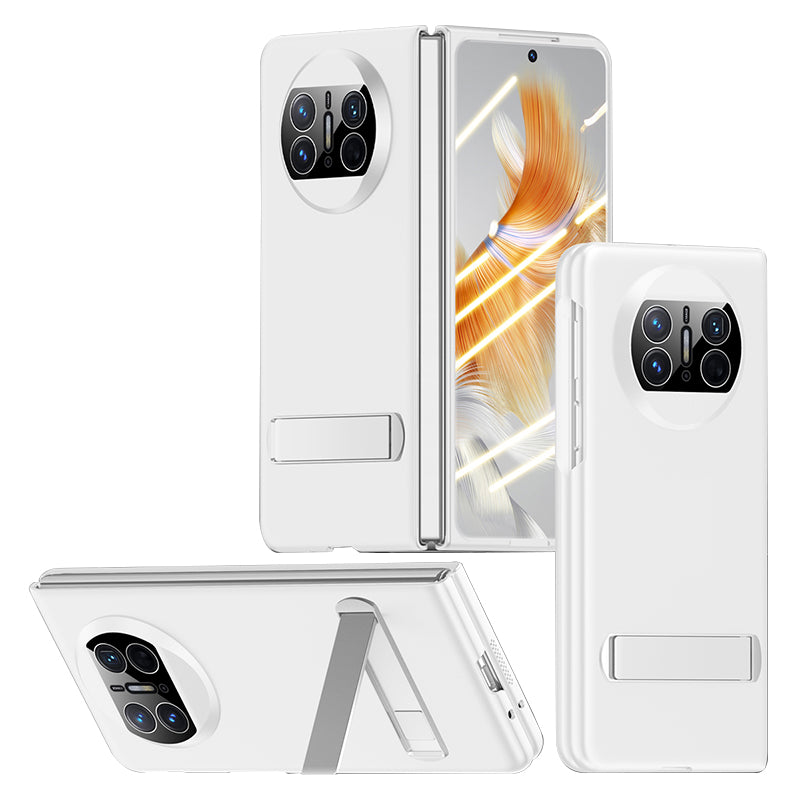 For Huawei Mate X3 5G Kickstand Folding Phone Case Hard PC Phone Cover with Tempered Glass Screen Film