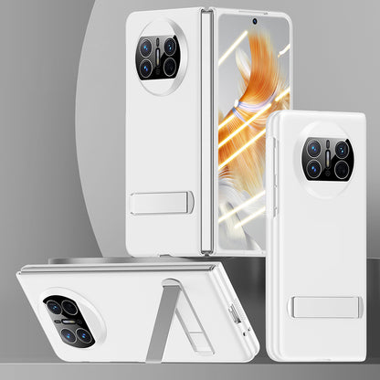 For Huawei Mate X3 5G Kickstand Folding Phone Case Hard PC Phone Cover with Tempered Glass Screen Film