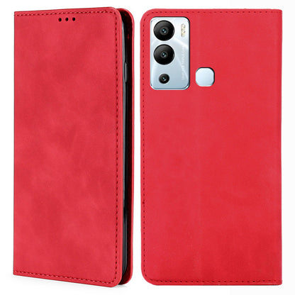 For Infinix Hot 12i 4G Card Holder PU Leather Case Skin-touch Stand Mobile Phone Cover