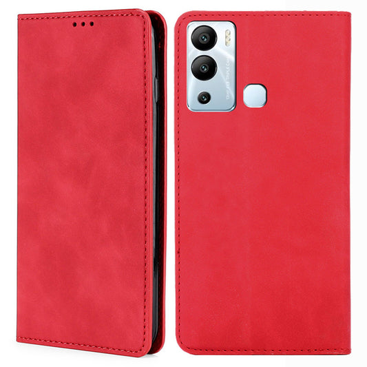 For Infinix Hot 12i 4G Card Holder PU Leather Case Skin-touch Stand Mobile Phone Cover