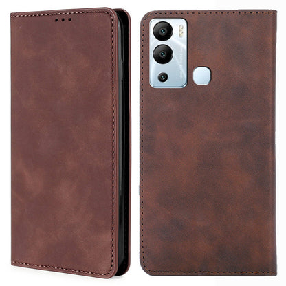 For Infinix Hot 12i 4G Card Holder PU Leather Case Skin-touch Stand Mobile Phone Cover