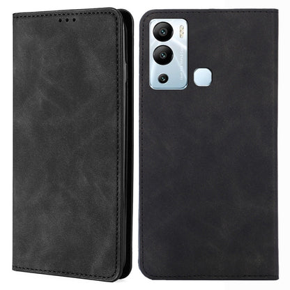 For Infinix Hot 12i 4G Card Holder PU Leather Case Skin-touch Stand Mobile Phone Cover