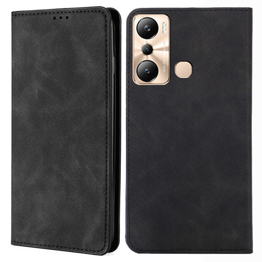 For Infinix Hot 20i 4G PU Leather Phone Case Stand Card Holder Skin-touch Cover