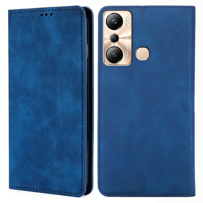 For Infinix Hot 20i 4G PU Leather Phone Case Stand Card Holder Skin-touch Cover