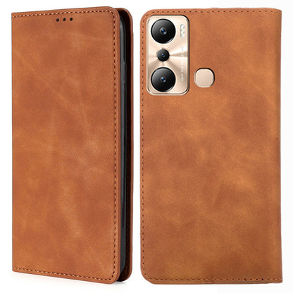 For Infinix Hot 20i 4G PU Leather Phone Case Stand Card Holder Skin-touch Cover