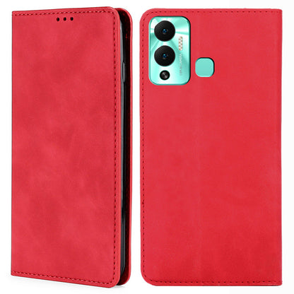 For Infinix Hot 12 Play 4G Card Holder Phone Stand Case Skin-touch PU Leather Phone Cover
