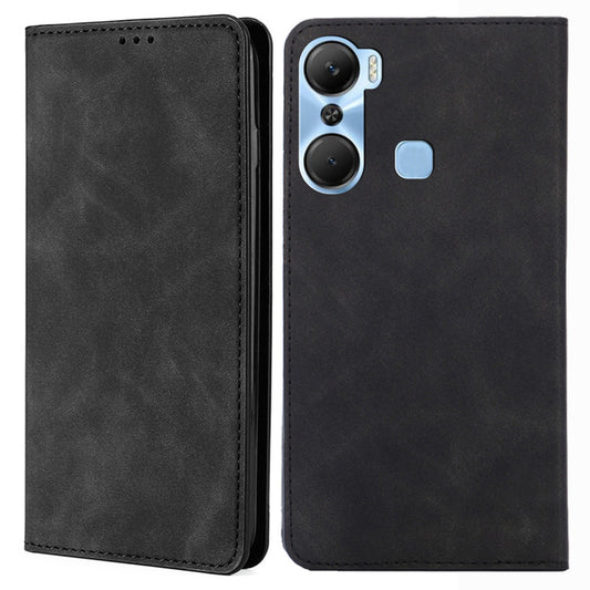 For Infinix Hot 12 Pro 4G Card Holder Phone Case Skin-touch Leather Stand Cover