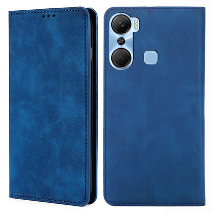 For Infinix Hot 12 Pro 4G Card Holder Phone Case Skin-touch Leather Stand Cover