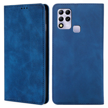 For Infinix Hot 11 Russian Version Phone Case Skin-touch PU Leather Card Holder Stand Cover