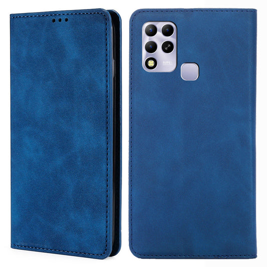 For Infinix Hot 11 Russian Version Phone Case Skin-touch PU Leather Card Holder Stand Cover