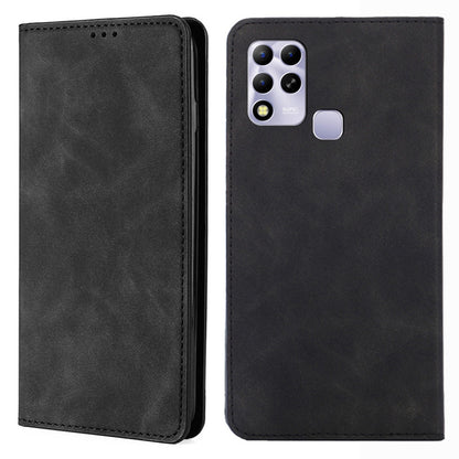 For Infinix Hot 11 Russian Version Phone Case Skin-touch PU Leather Card Holder Stand Cover