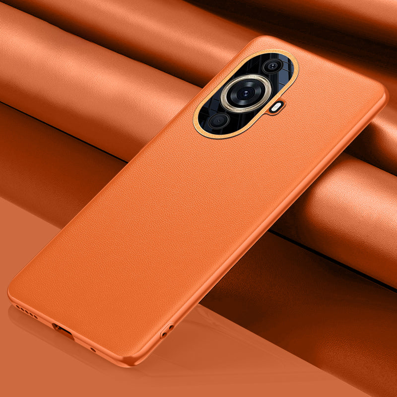 For Huawei nova 11 Cell Phone Case Metal Lens Protection Leather Coated TPU+PC Cover (2nd Gen)