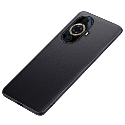 For Huawei nova 11 Cell Phone Case Metal Lens Protection Leather Coated TPU+PC Cover (2nd Gen)