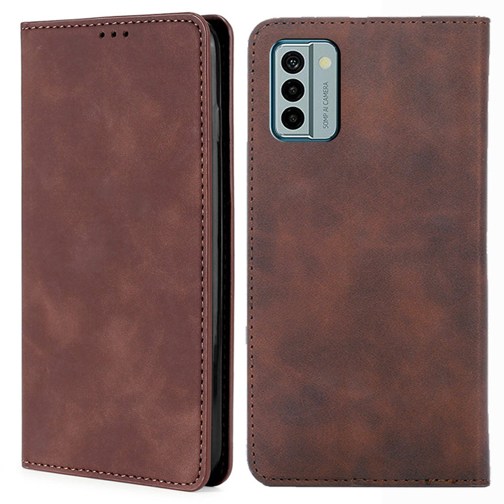 For Nokia G22 Card Holder PU Leather Case Skin-touch Stand Mobile Phone Drop-proof Cover