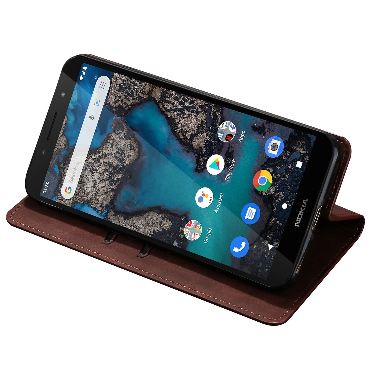 For Nokia G22 Card Holder PU Leather Case Skin-touch Stand Mobile Phone Drop-proof Cover