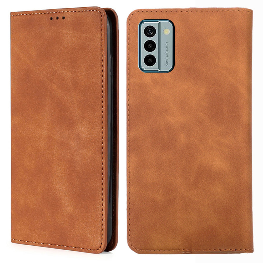For Nokia G22 Card Holder PU Leather Case Skin-touch Stand Mobile Phone Drop-proof Cover