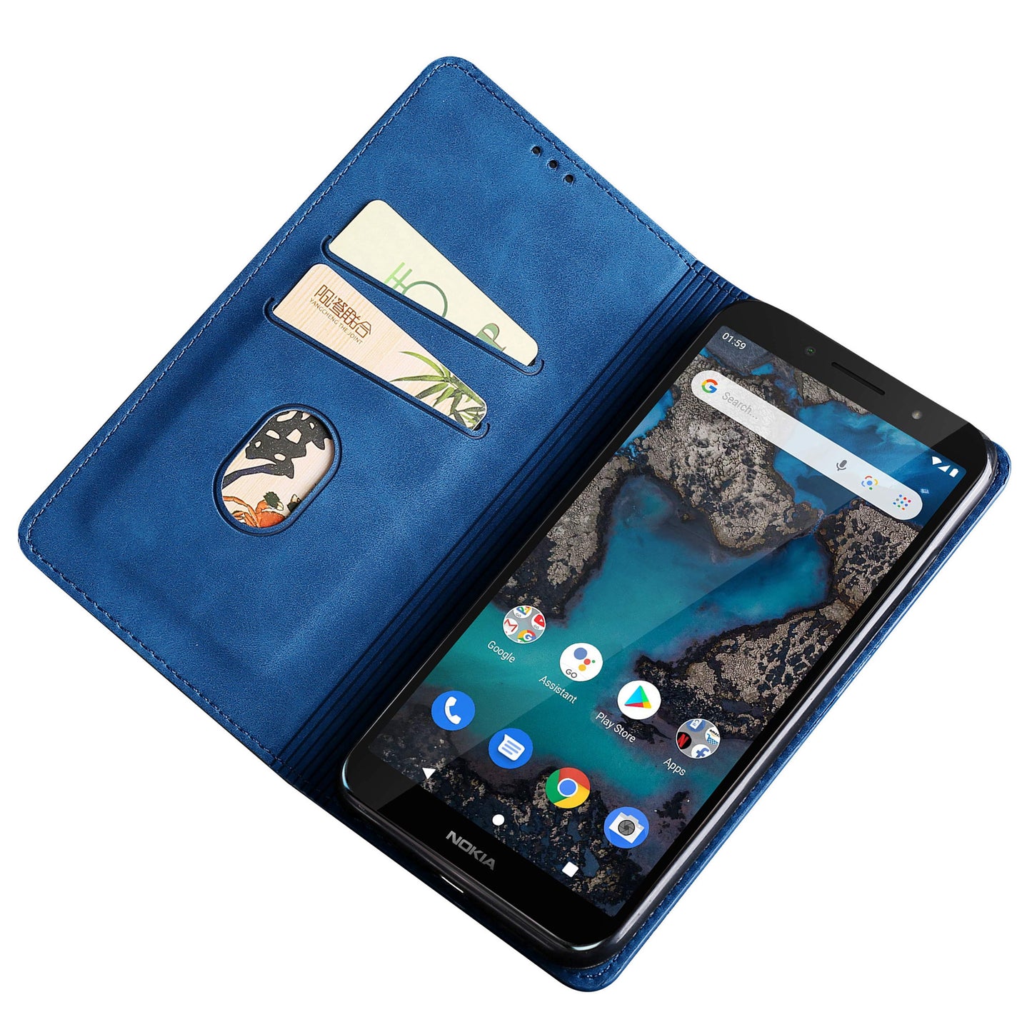 For Nokia G22 Card Holder PU Leather Case Skin-touch Stand Mobile Phone Drop-proof Cover