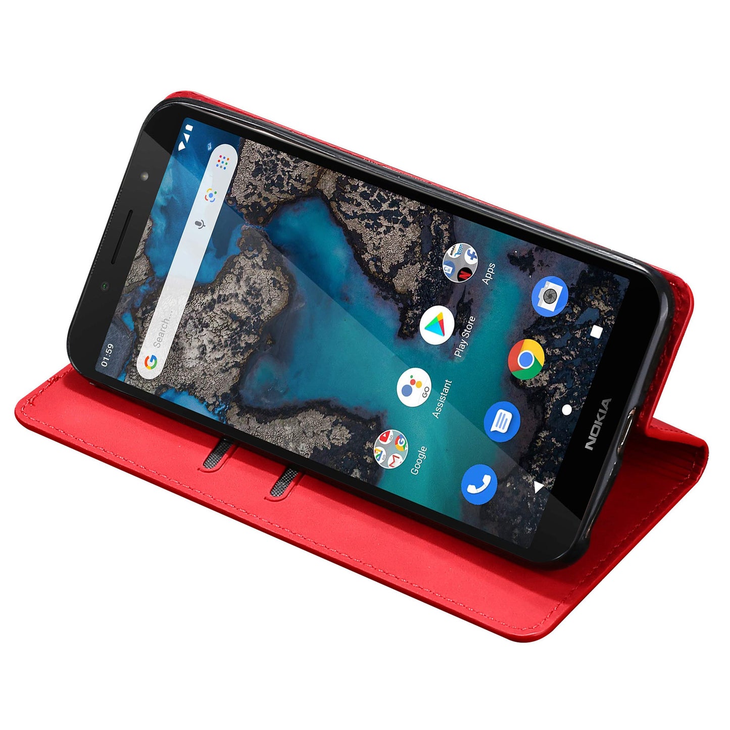 For Nokia G22 Card Holder PU Leather Case Skin-touch Stand Mobile Phone Drop-proof Cover