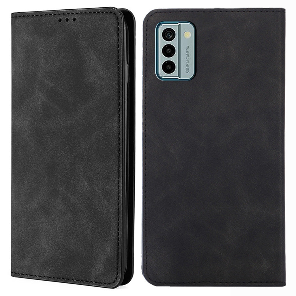 For Nokia G22 Card Holder PU Leather Case Skin-touch Stand Mobile Phone Drop-proof Cover